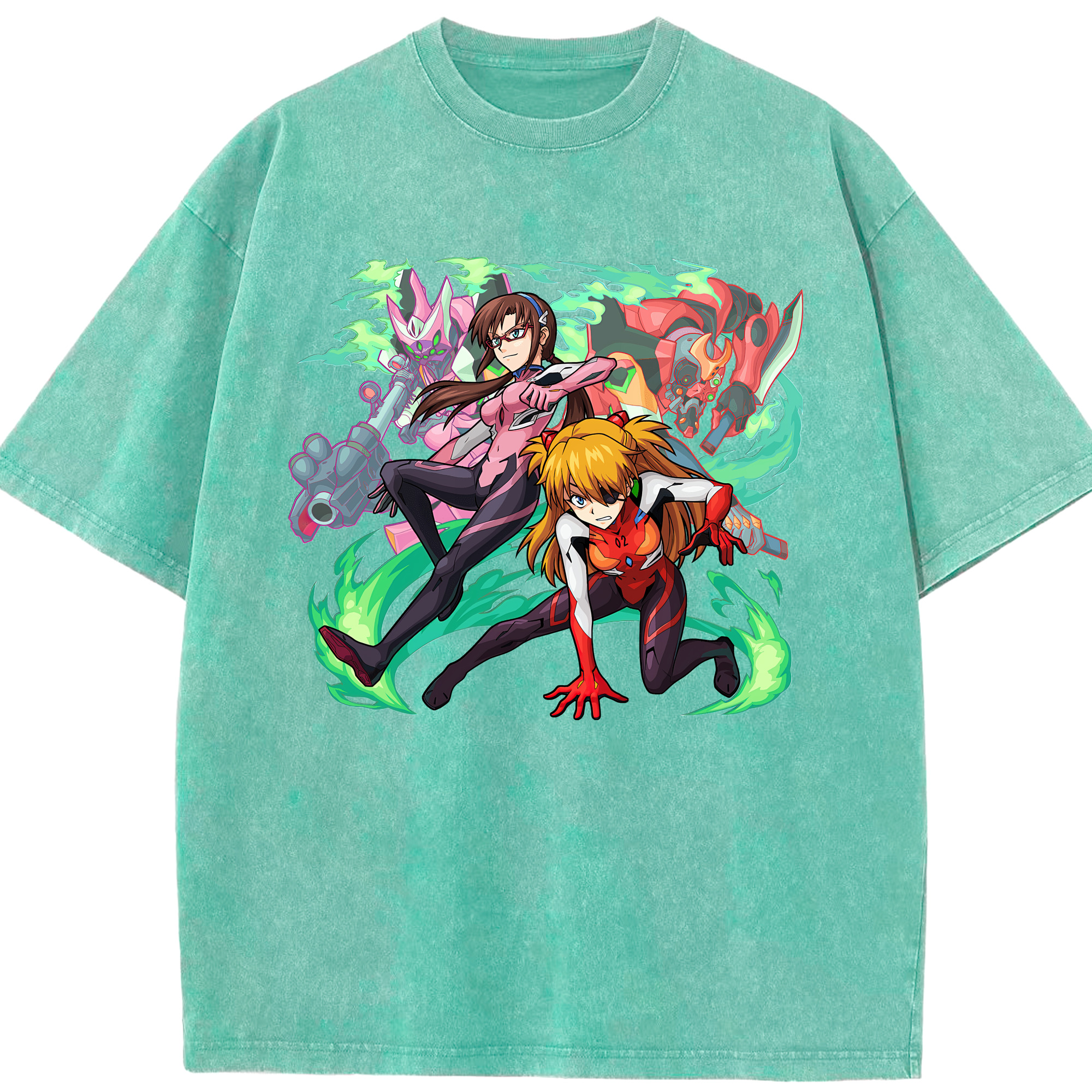 （画像用） EVA 新世紀エヴァンゲリオン 綿100% ヴィンテージ風 半袖Tシャツ（フロントプリント）